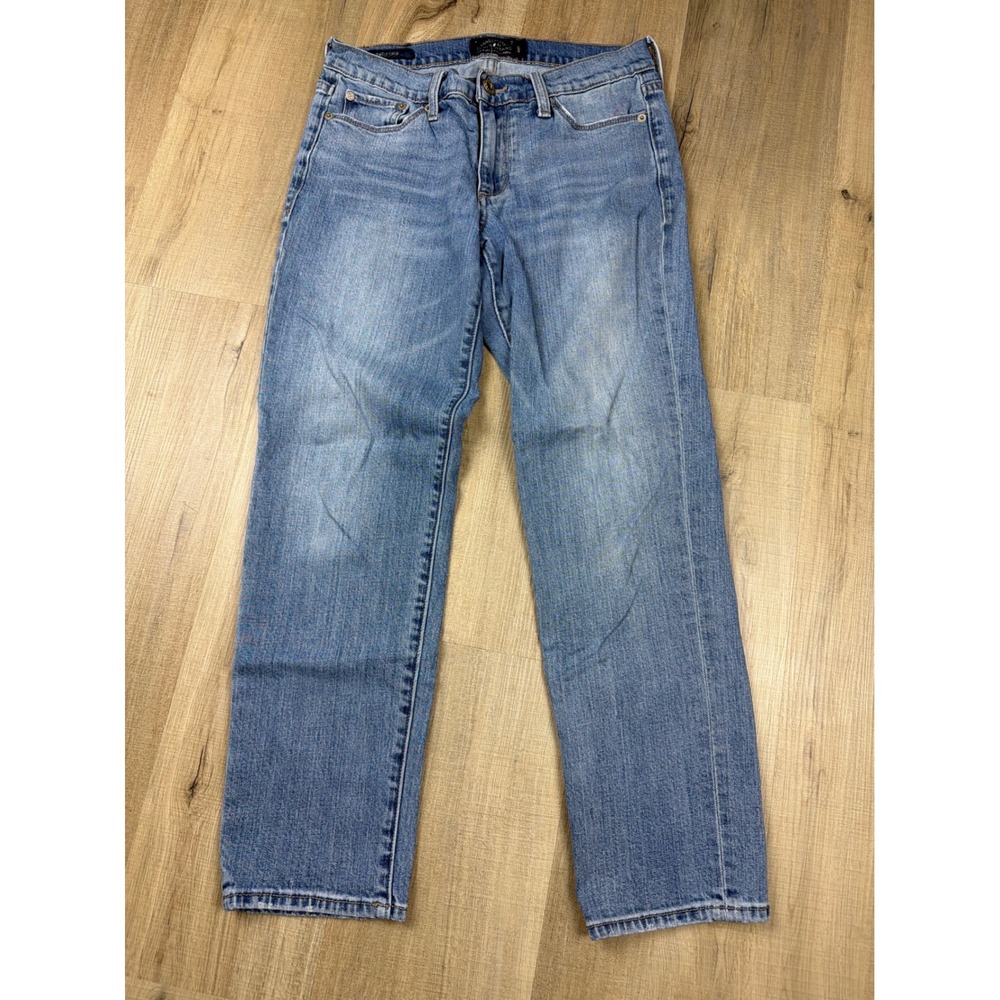 Lucky Brand Sweet Crop‎ Jeans Womens 4/27 Medium Wash Straight Leg H759500 Blue